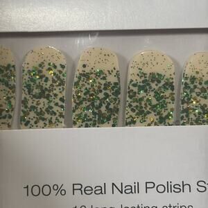 NWT Color Street Retired "Total Celt-down" Clear With Dipped Green Glitter